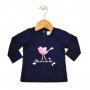 Ducky Beau Dětské tričko s růžovým ptáčkem