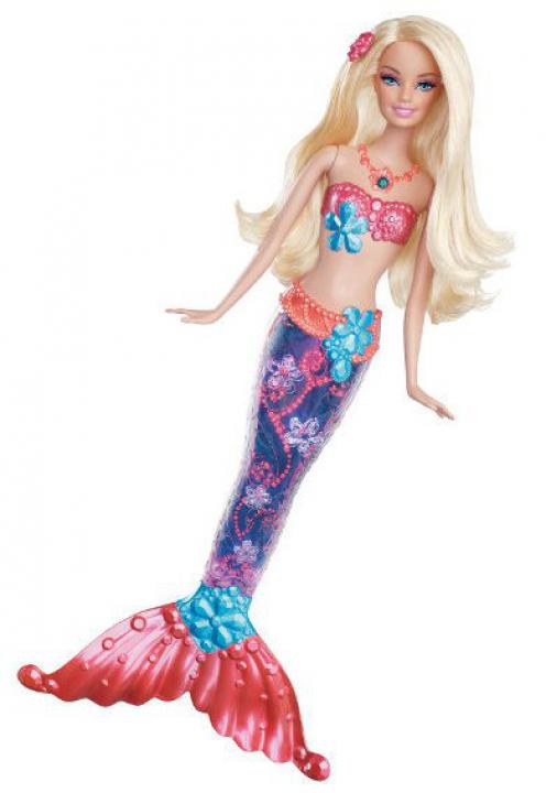 Barbie Svítící mořská panna, červená
