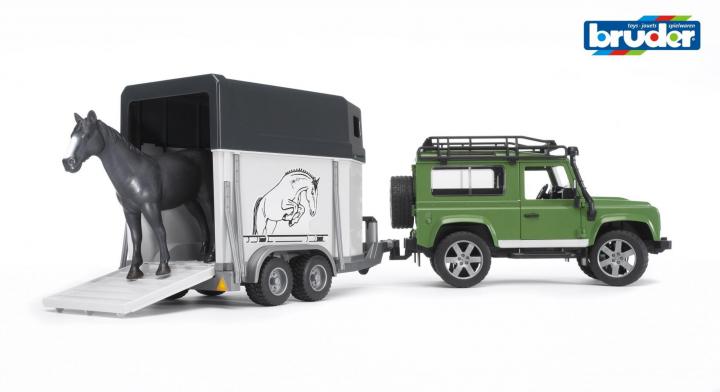 Bruder Land Rover s přívěsem pro přepravu koní včetně 1 koně 1.16
