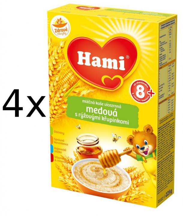 Hami Kaše medová s rýžovými křupinkami 4 x 225g