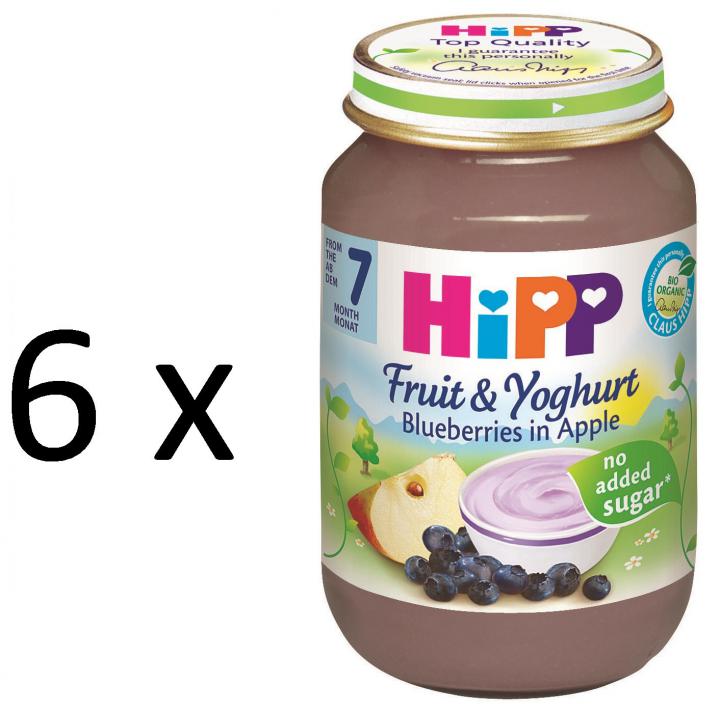 HiPP BIO Jogurt s jablky a borůvkami - 6x160g
