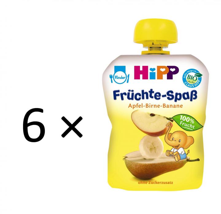HiPP BIO Kapsička Jablko-Hruška-Banán - 6x90g