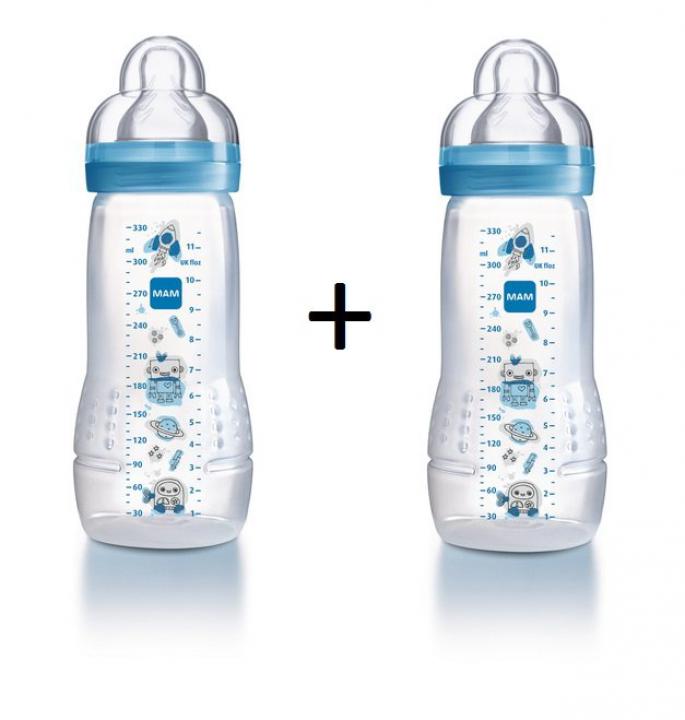 Mam Láhev Baby Bottle Double pack, 2x330ml, modrá