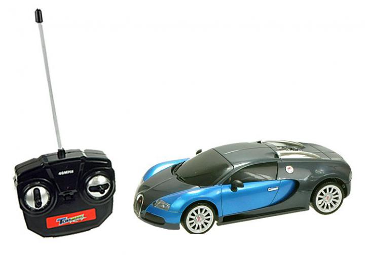 Mikro hračky R/C auto 1:26 Bugatti Veyron 16.4 Grand Sport se světlem modrá