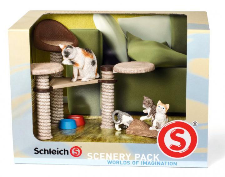 Schleich Scenery set - Odpočívadlo s kočkou a koťaty