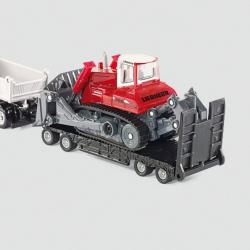 SIKU Náklaďák Scania s přívěsem a buldozerem Liebherr PR 764, 1:87