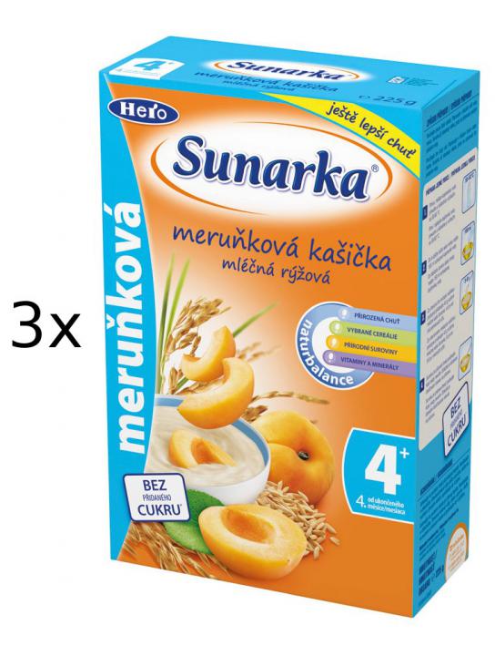 Sunarka Meruňková kašička mléčná, 3x225g