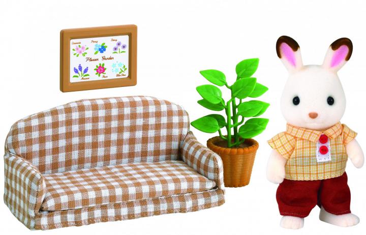 Sylvanian Families Nábytek chocolate králíků - taťka na pohovce