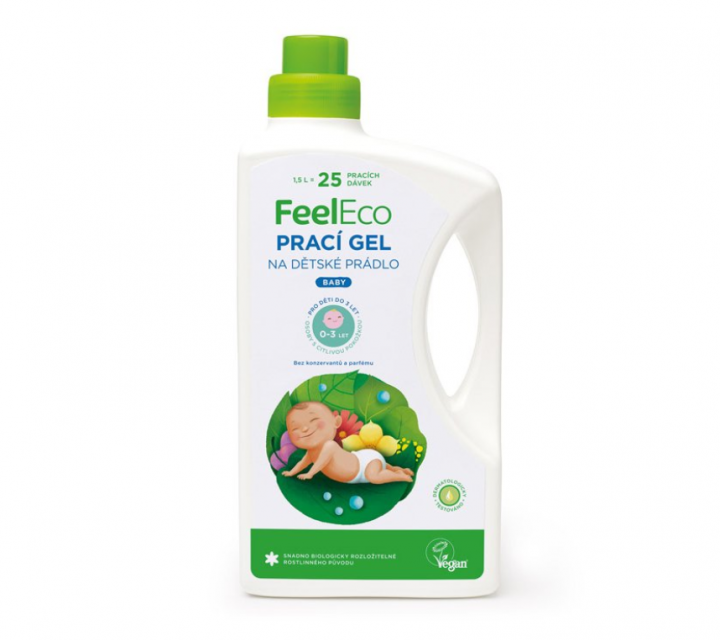 Testování pracího gelu na dětské prádlo Feel Eco Baby 1,5 l