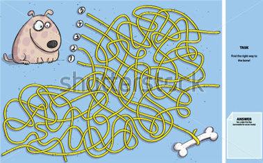 puppy-and-bone-maze-game-with-solution_95955319.jpg