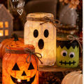 🎃 Podzimní tvoření: Halloweenské svícny ze sklenic
