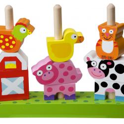 Alextoys Zvířátka dřevěná farma na stojánku 22x25cm