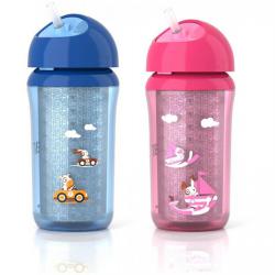 Avent Hrneček s brčkem 260ml od 12 měsíců, modrá
