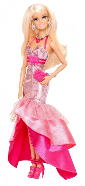 Barbie Fashionistas Deluxe, Barbie růžové volánky