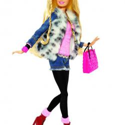 Barbie Modní ikona Barbie s kožichem - II. jakost