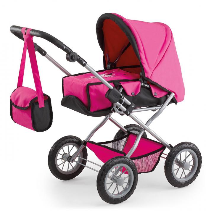 Bayer Design Kočárek pro panenky Kombi Grande růžová/černá