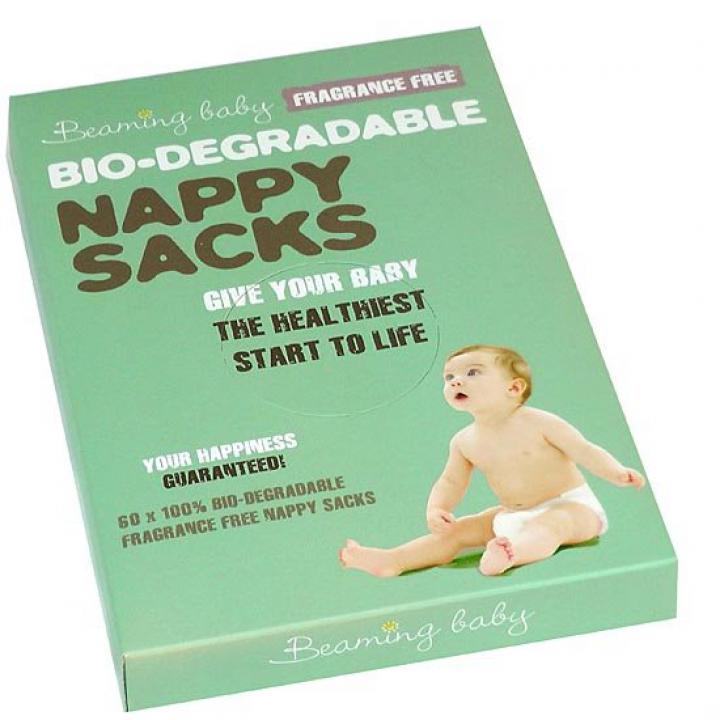Beaming Baby Biologicky odbouratelné sáčky na plenky bez vůně, 4 x 60 ks
