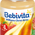BEBIVITA hruškový Williams-Christ (190 g) - ovocný příkrm