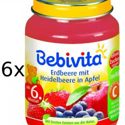 Bebivita Jablka s jahodami a borůvkami - 6x190g