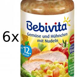 Bebivita Zelenina s kuřecím masem a nudlemi - 6 x 250g