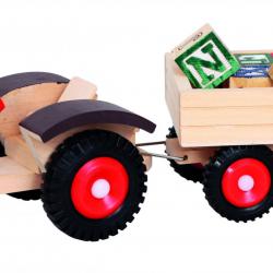 Bino Traktor s gumovými koly a vlečkou