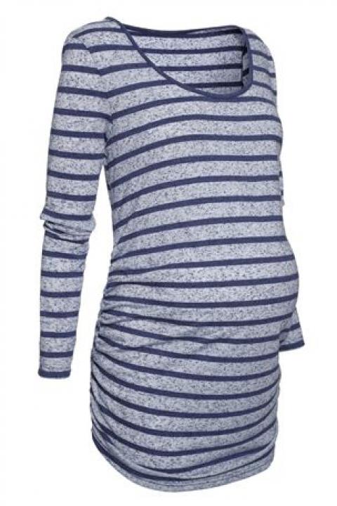 Blue Stripe Slub Top, tričko těhotenské