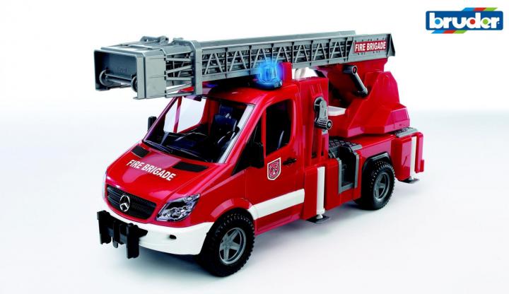 Bruder Hasičské auto Mercedes Benz Sprinter s výsuvným žebříkem a blikacím majákem