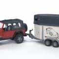 Jeep Wrangler s přívěsem pro přepravu koní včetně 1 koně 1:16