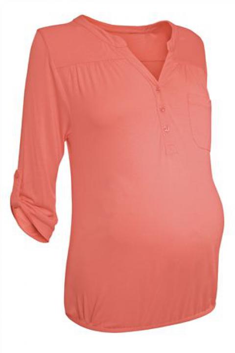 Button Neck Top, tričko těhotenské