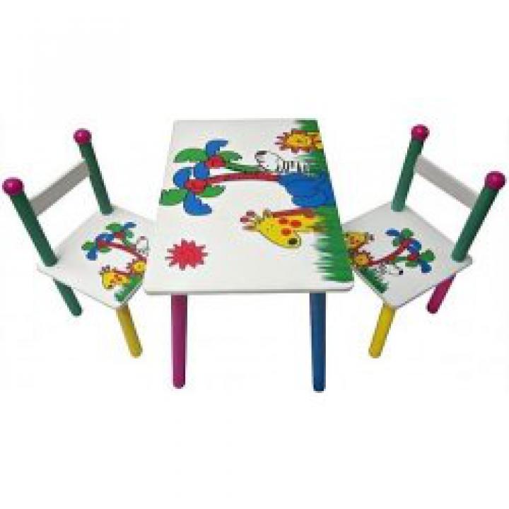 Dětský stoleček s židličkami Tropy