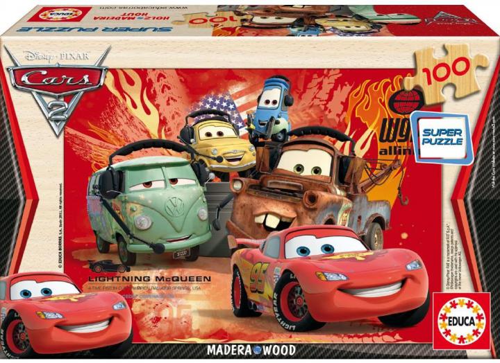 Educa Dřevěné puzzle Cars 2, 100 dílků