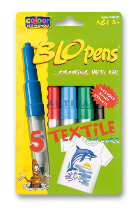 foukací fixy na textil BLO pens - 5 barev