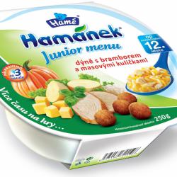 Hamánek masozeleninový příkrm Dýně s bramborem a masovými kuličkami Junior menu (12m)