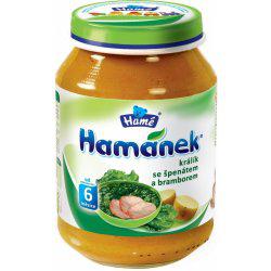 Hamánek masozeleninový příkrm Králík se špenátem a bramborem (6m)