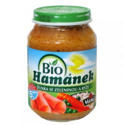 Hamánek masozeleninový příkrm Šunka se zeleninou a rýží BIO (5m)