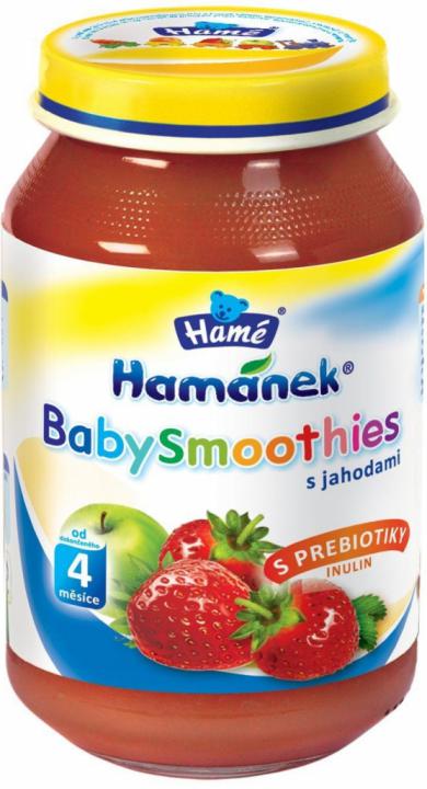 Hamánek ovocný příkrm BabySmoothies koktejl s jahodami (4m)