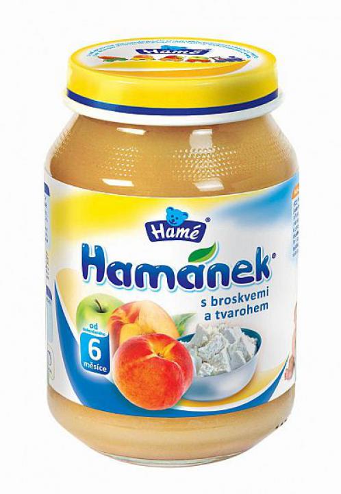 Hamánek ovocný příkrm S broskvemi a tvarohem (6m)
