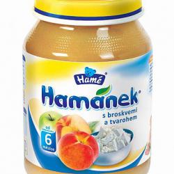 Hamánek ovocný příkrm S broskvemi a tvarohem (6m)
