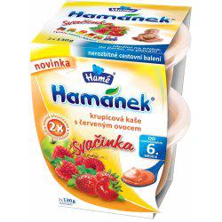 Hamánek ovocný příkrm Svačinka krupicová kaše červené ovoce 2x130g (4m)