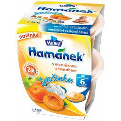 Hamánek ovocný příkrm Svačinka s meruňkami a tvarohem 2x130g (6m)