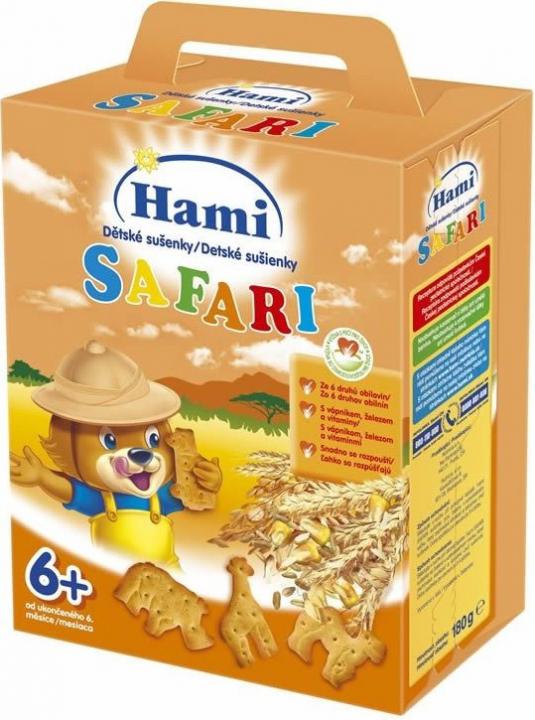 Hami Dětské sušenky SAFARI (6m)