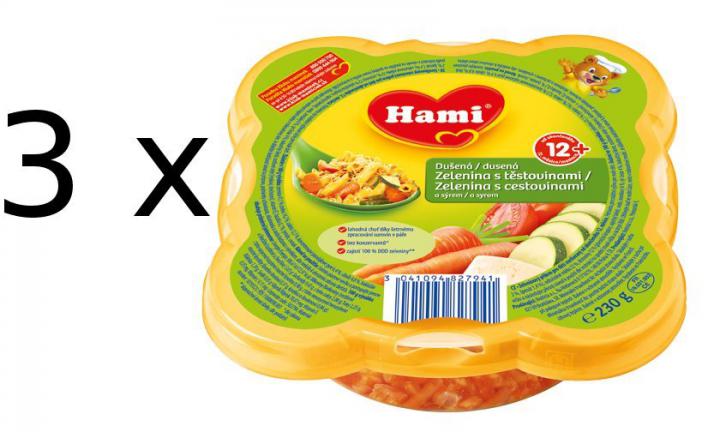 Hami Dušená zelenina s těstovinami a sýrem - 3x230g