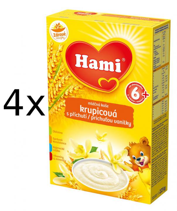 Hami Kaše krupicová s příchutí vanilky 4 x 225g