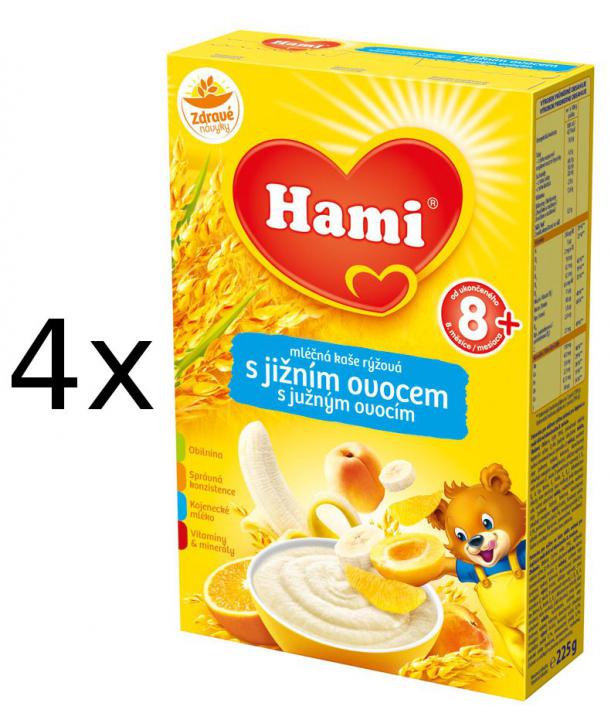Hami Kaše rýžová s jižním ovocem - 4 x 225g