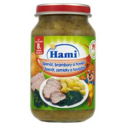 Hami masozeleninový příkrm Špenát, brambory a hovězí (8m)