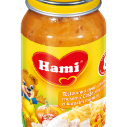 Hami masozeleninový příkrm Těstoviny s dýní a kuřecím masem (8m)