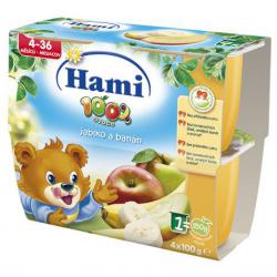 Hami ovocný příkrm 100% ovoce Jablko a banán 4x100g (4- 36m)