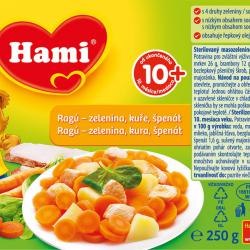 Hami Ragú - zelenina, kuře, špenát - 6 x 250g