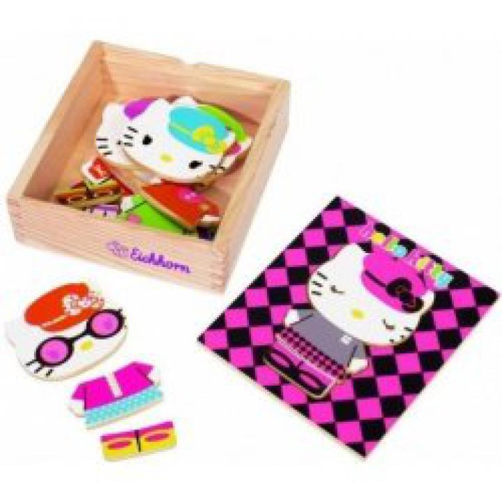 Hello Kitty dřevěná skládací oblékací hra