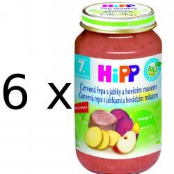 HiPP BIO Červená řepa s jablky a hovězím - 6x220g
